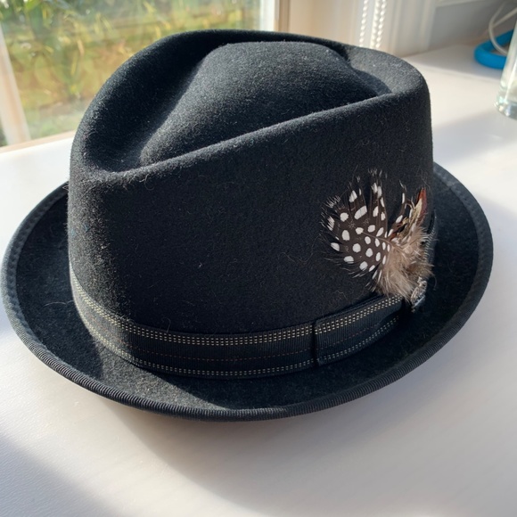 Christys' Crown Series black wool fedora - Picture 2 of 3